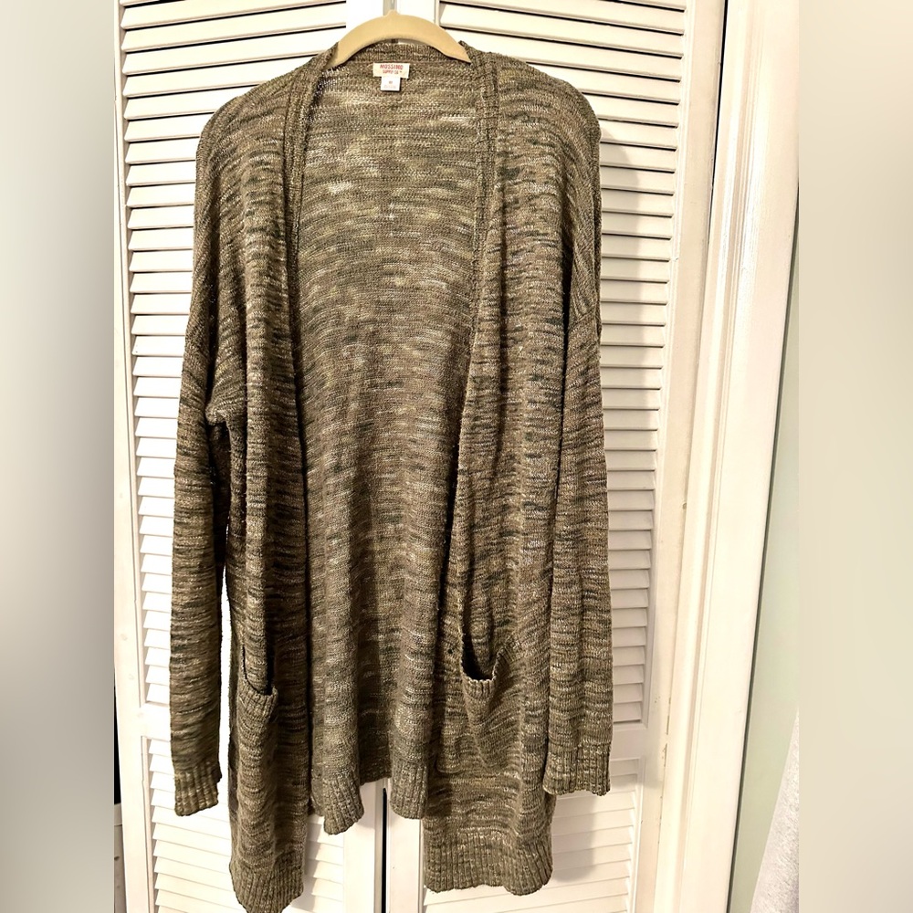 Women's Olive Green Sweater Cardigan